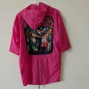 Barbiecore Lightweight Hot Pink Hooded Air Force Windbreaker SZ XS-Small